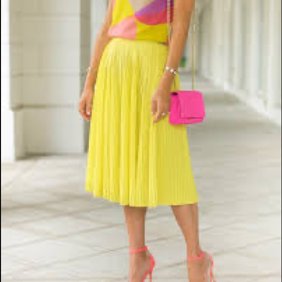 J. Crew Dresses & Skirts - J. Crew Micro Pleated Skirt Sorbet Yellow